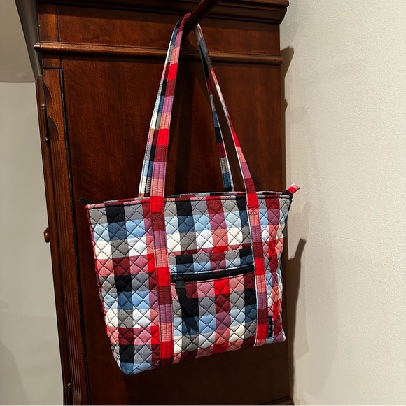 Vera Bradley Patriotic Plaid Small Vera Tote - Picture 6 of 6